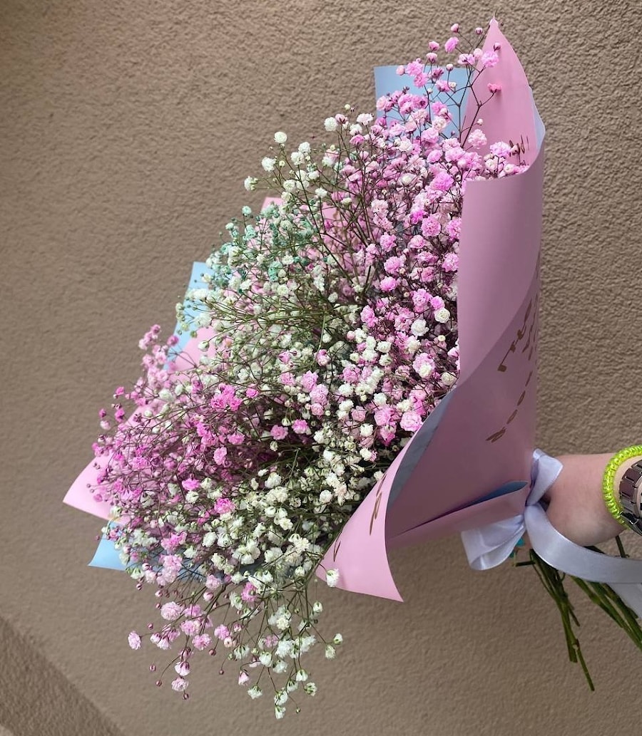 Букет "Разноцветная Гипсофила Москвы"