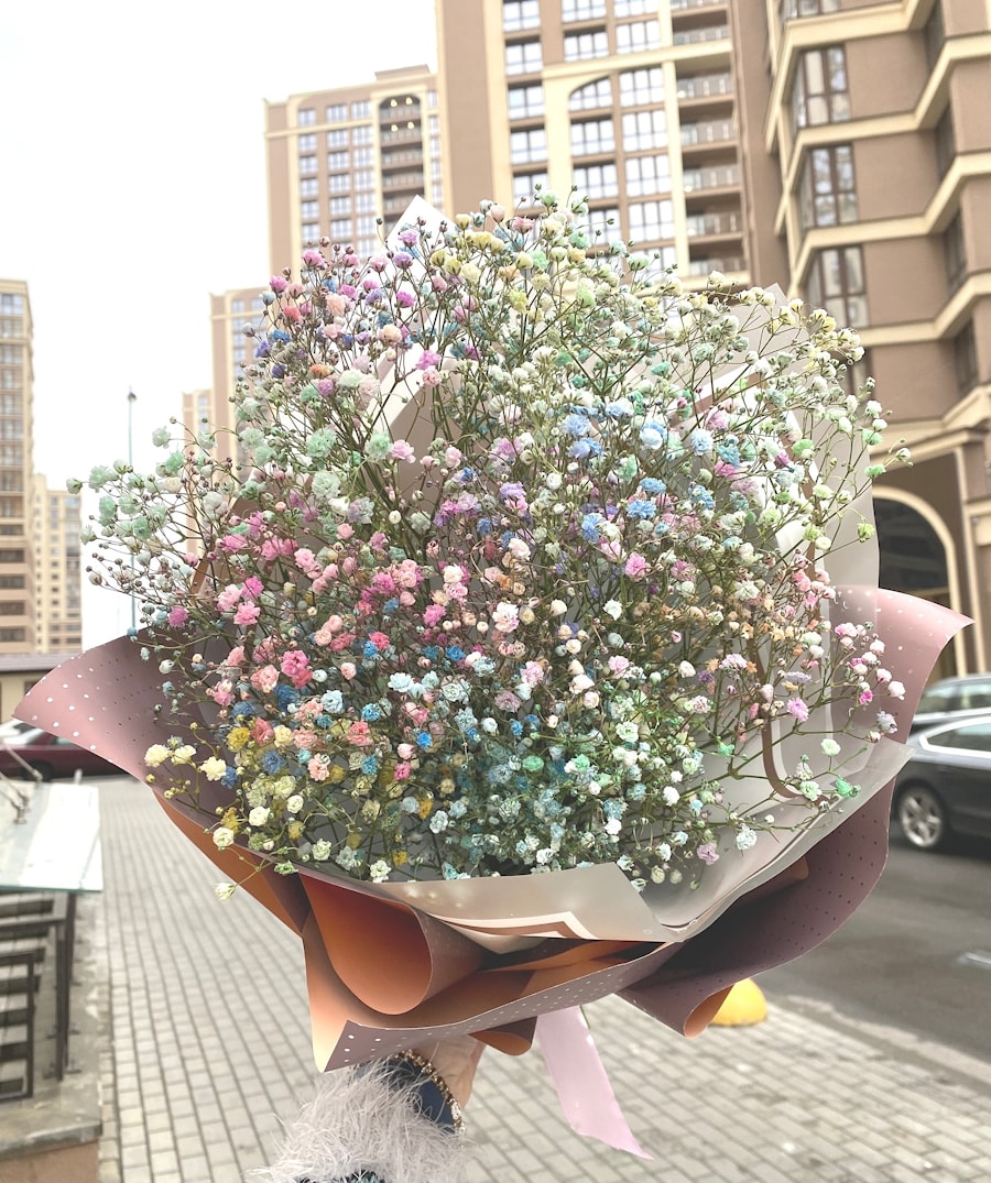 Букет "Цветы Радужной Московской Гипсофилы"